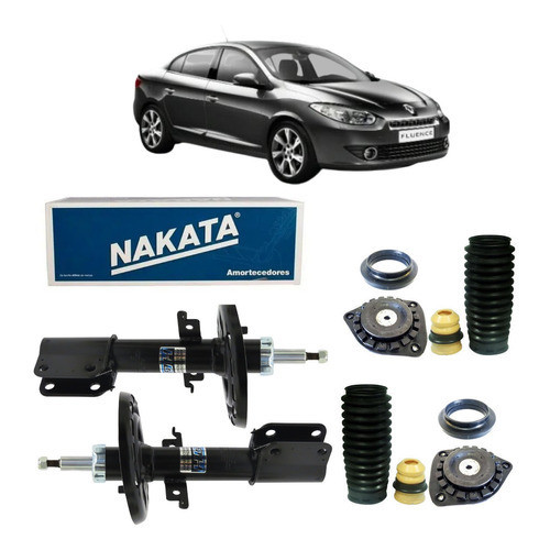 Kit Amortecedor Dianteiro Nakata Fluence 1.6 / 2.0 2011 2012 2013 2014 2015 2016 2017 2018 2019