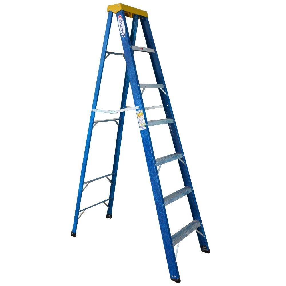 Escada Tesoura Premium Alumínio Fibra 7 Degraus 2,10 Metros em Oferta na Shopee