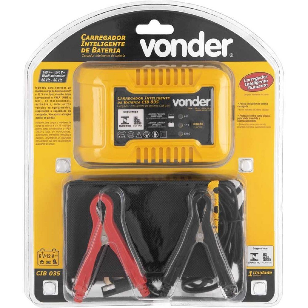 Carregador Inteligente Bateria 6 A 12v Cib035 Bivolt Vonder