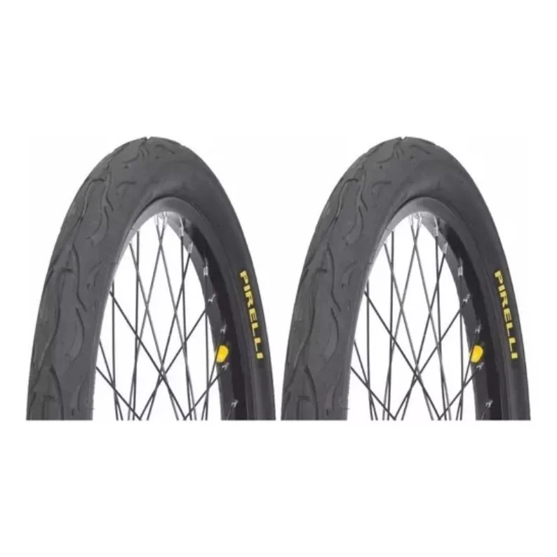 Par Pneu Bicicleta Balão Aro 26 X 2.125 Pirelli Tornado Flame Bike Mtb Slick