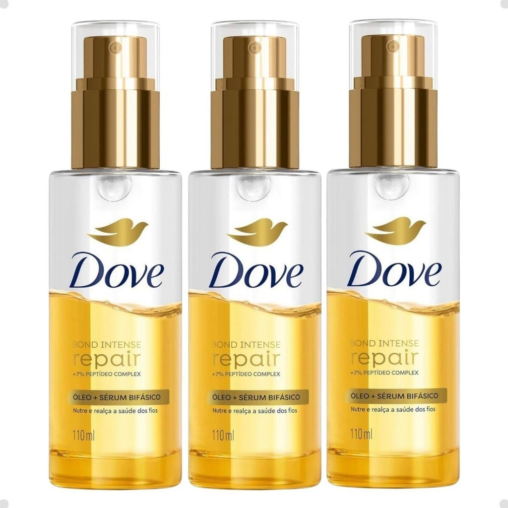 Kit Óleo Capilar Sérum Bisáfico Dove Bond Intense Repair 110ml Com 3