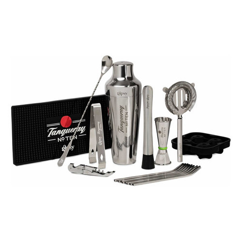Kit Home Bar 17 Peças Bebidas Tanqueray Drink Luxo Aço Inox