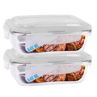 Conjunto 2 Potes Vidro Hermético 4 Travas Mantimentos Marmita 640ml em Oferta na Shopee