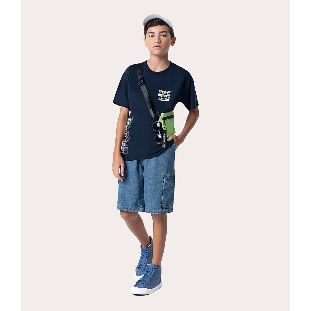 Bermuda Menino Loose Fit Em Jeans 100% Algodão Malwee Kids em Oferta na Shopee
