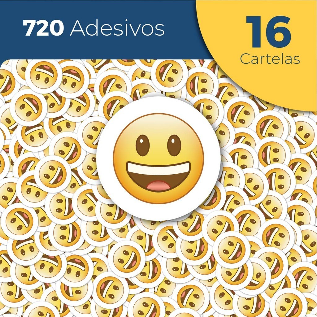 720 Adesivos Carinhas Felizes Emojis Adesivos para caderno Adesivo Escolar Infantil em Oferta na Shopee
