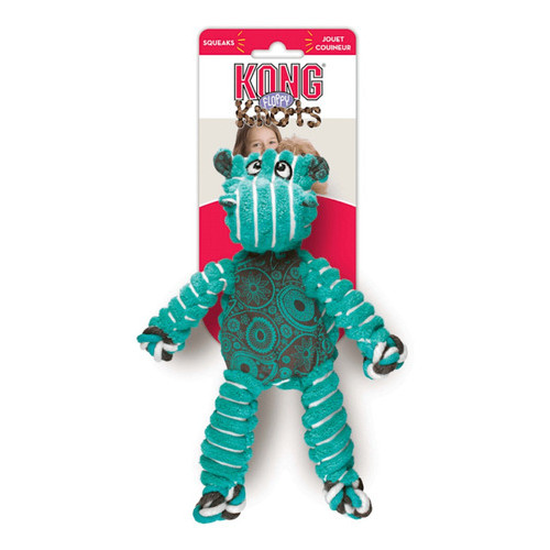 Brinquedo Kong Floppy Knots Azul Hipopótamo Para Cachorro G