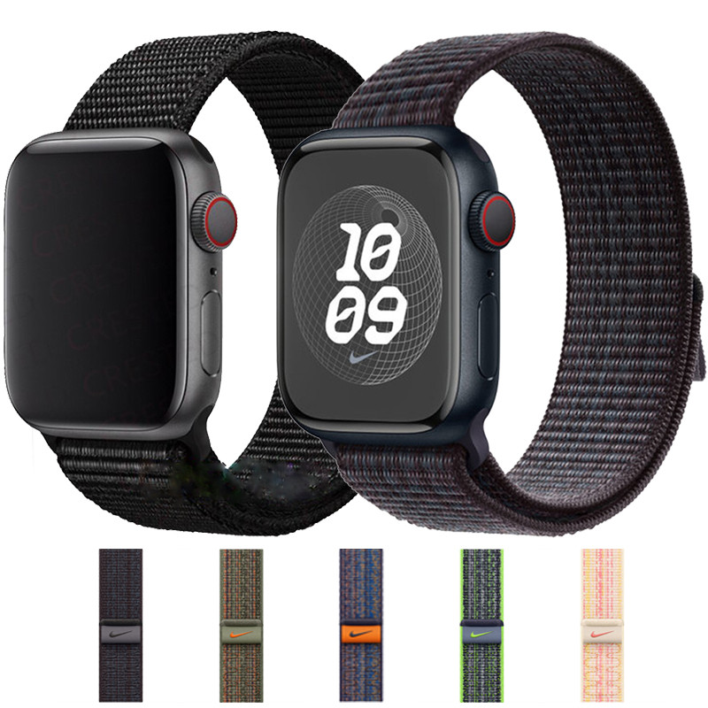 Pulseira de Nylon para Apple Watch 46mm 42m 45mm 44mm 41mm 40mm 38mm Series 11 10 9 8 7 6 5 4 SE Ultra 3 2 em Oferta na Shopee