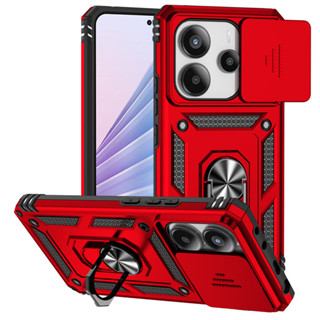 Capa De Proteção De Lente De Câmera Deslizante Para Redmi Note 14 4G Ring Kickstand Bumpers Armor Cover em Oferta na Shopee
