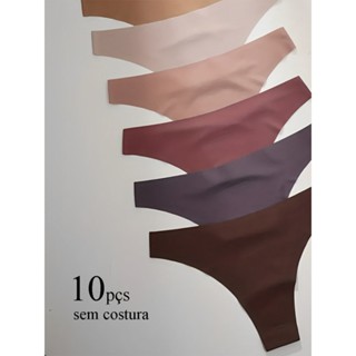 Kit 10 Calcinha Sem Costura Tanga Feminina Corte a Laser Lingerie Conforto em Oferta na Shopee