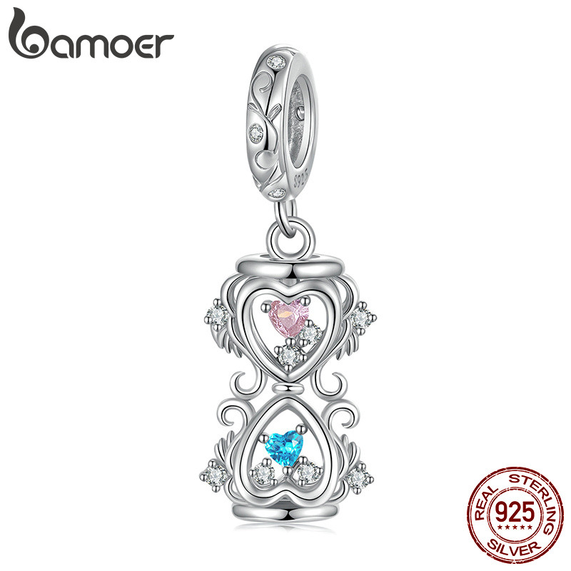 Bamoer 925 Sterling Sliver Charm Primavera Ampulheta Pingente Acessórios Série Para Pulseira