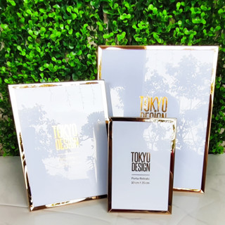 Porta Retrato Rose Metal Espelhado Vidro 15x20 20x25 ou10x15 em Oferta na Shopee