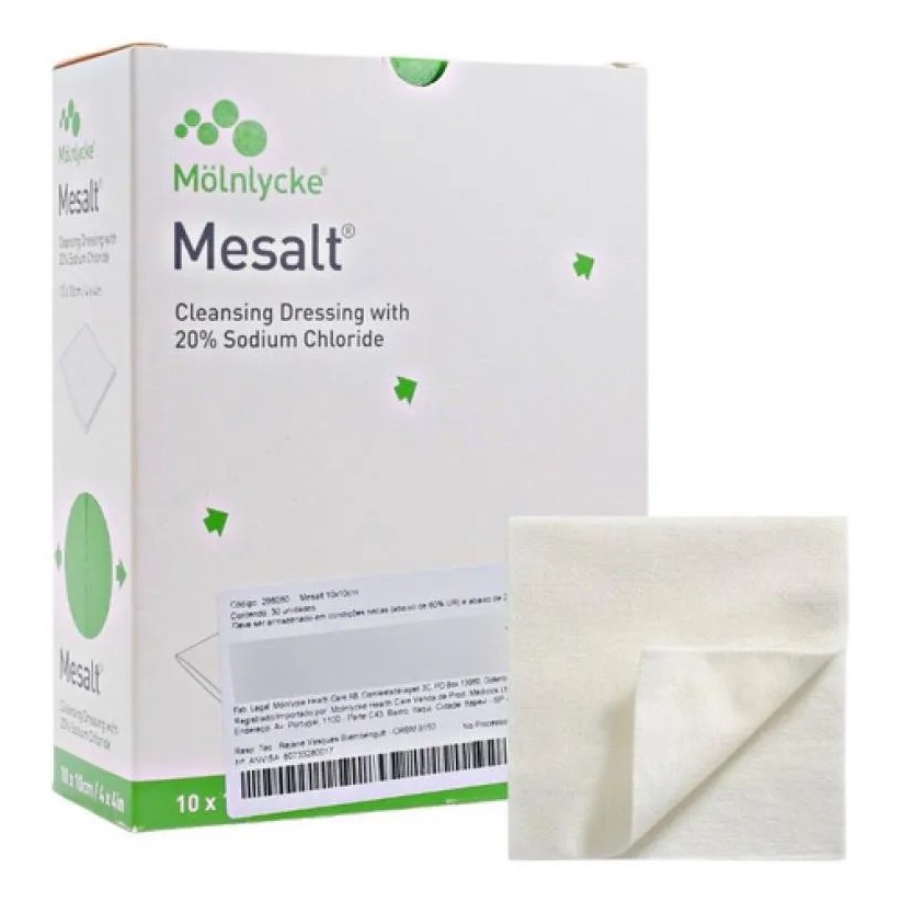Curativo Mesalt Com Cloreto De Sódio 10x10cm Molnlycke 5 Un