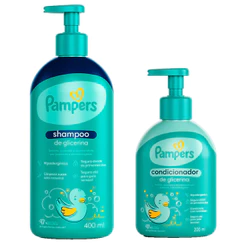 Kit Shampoo de Glicerina Pampers 400ml e Condicionador de Glicerina 200ml