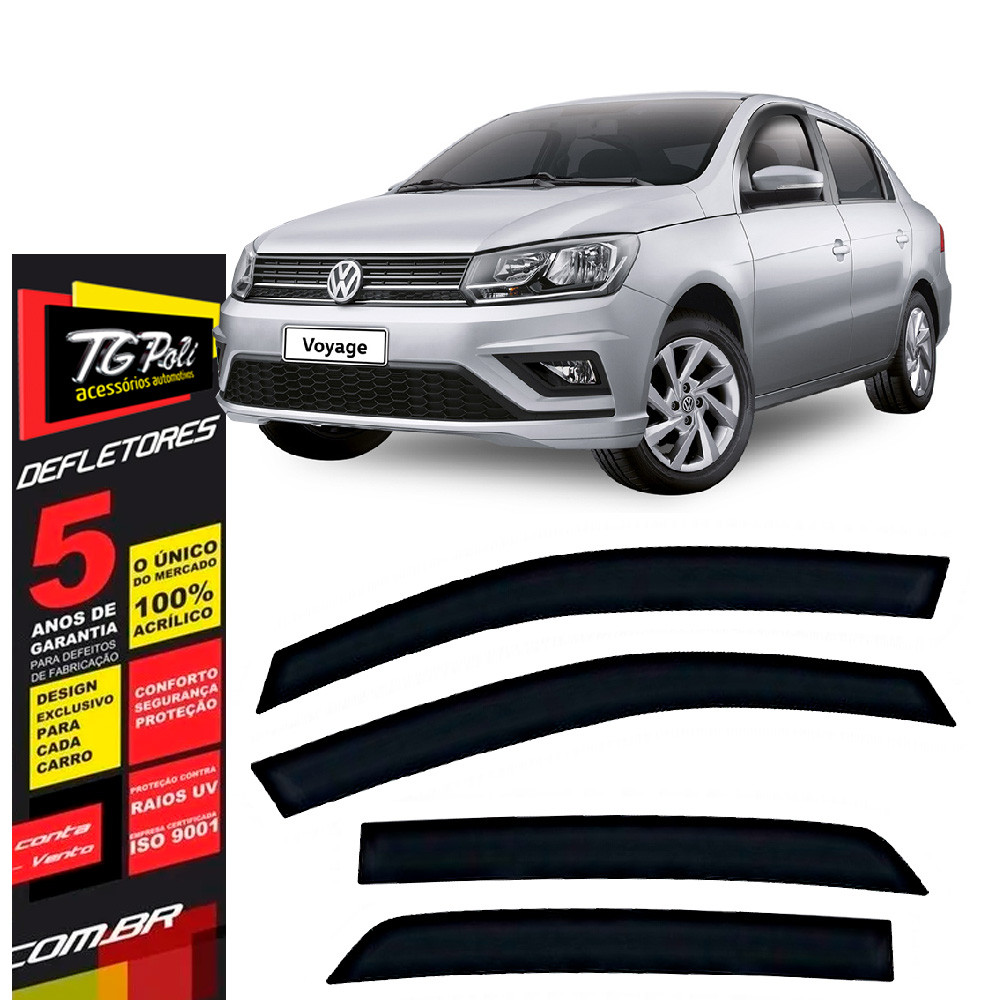 Calha de Chuva Gol e Voyage G5 G6 G7 G8 2008 a 2023 TG Poli Defletor 4P Protetor Janelas Fumê em Oferta na Shopee