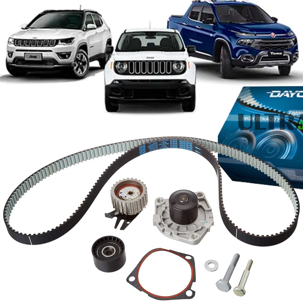 Kit Correia Dentada + Bomba Água Fiat Toro Jeep Compass / Renega/ Commander RAM Rampage 2.0 16V Diesel 2016…