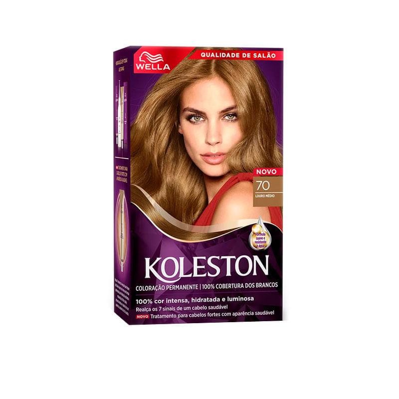 Tinta de Cabelo Koleston Louro Médio 70 em Oferta na Shopee