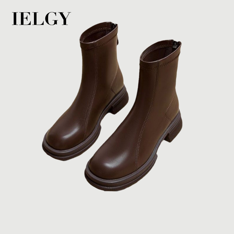 IELGY Botas Pretas Femininas 2026 Outono E Inverno Estilo Britânico Skinny Nuas