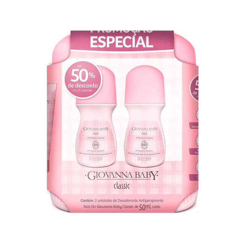 Kit Desodorante Roll-on Giovanna Baby Classic 2 Unidades 50ml Cada em Oferta na Shopee