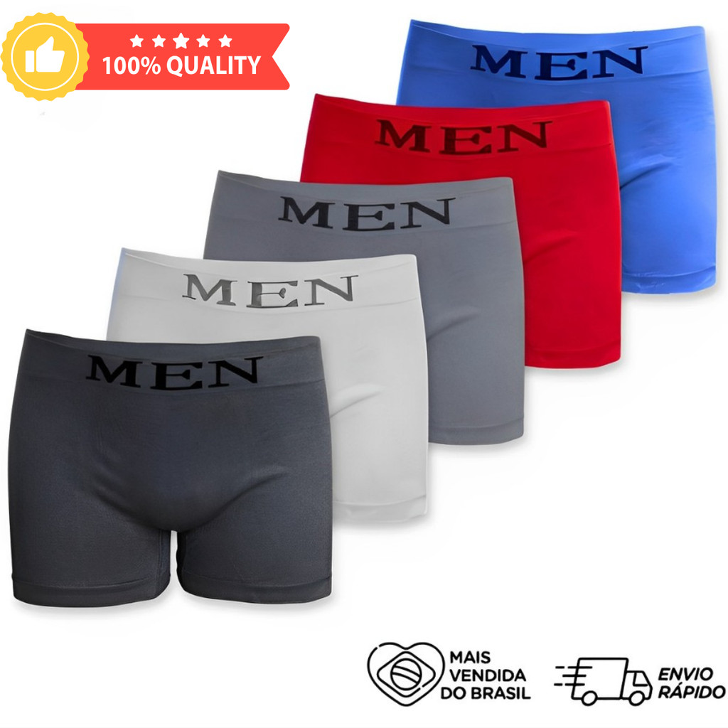Kit Com 5 Cuecas Microfibra Premium super qualidade