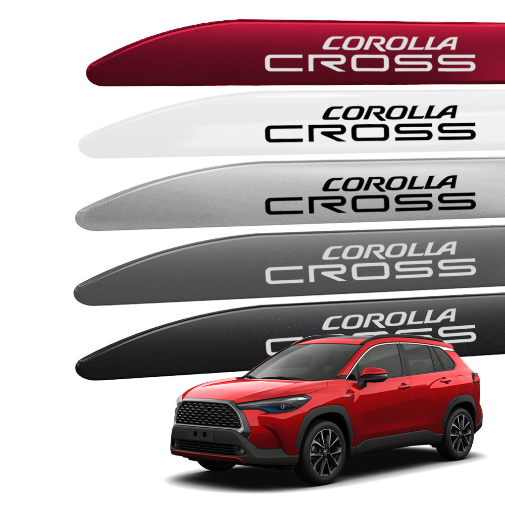 Friso Lateral Corolla Cross 2021 a 2024 Ponta Facao Cor Original e com Grafia Modelo Universal