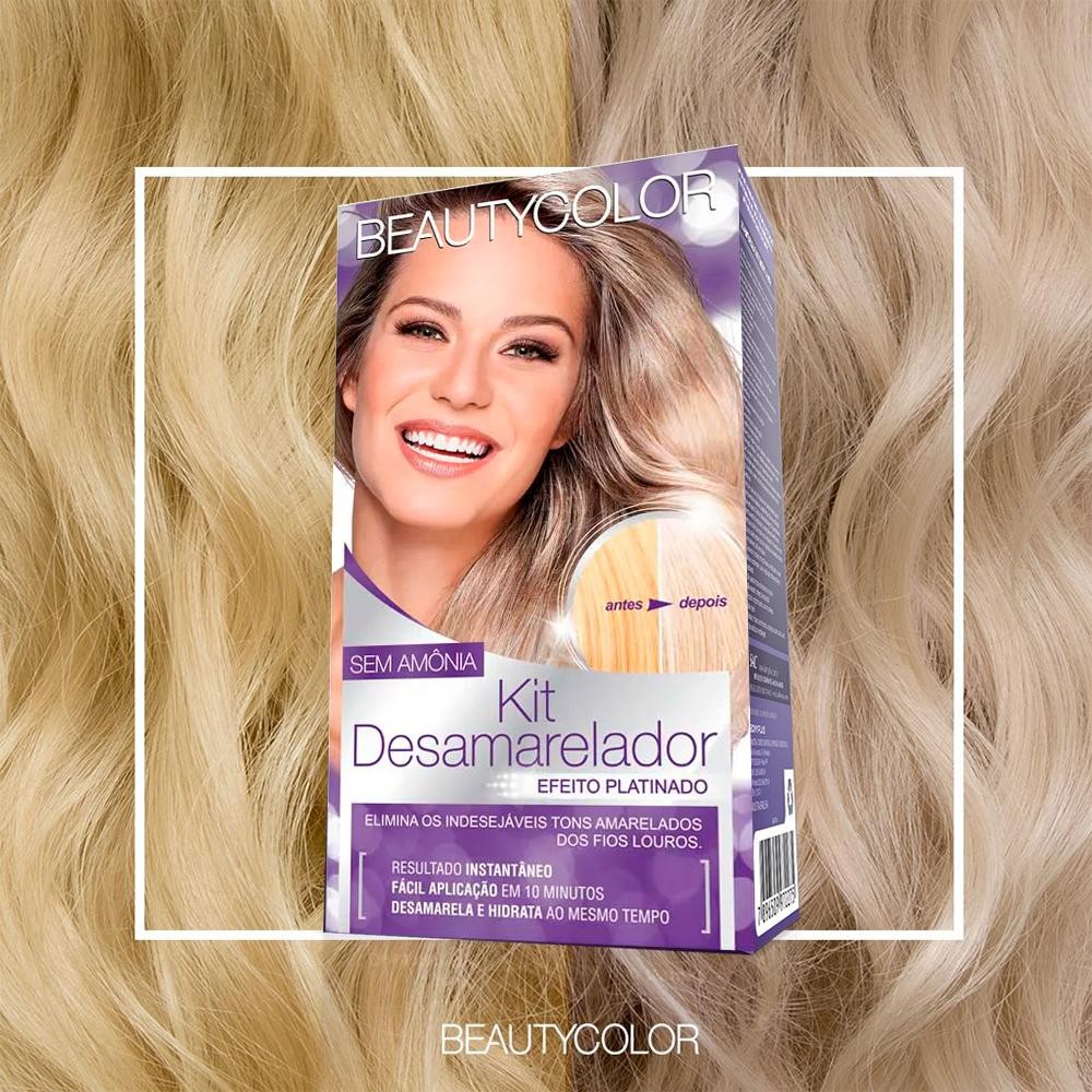 Kit Desamarelador Coloração Capilar Beauty Color Efeito Platinado Sem Amônia Hidratação · foto 2