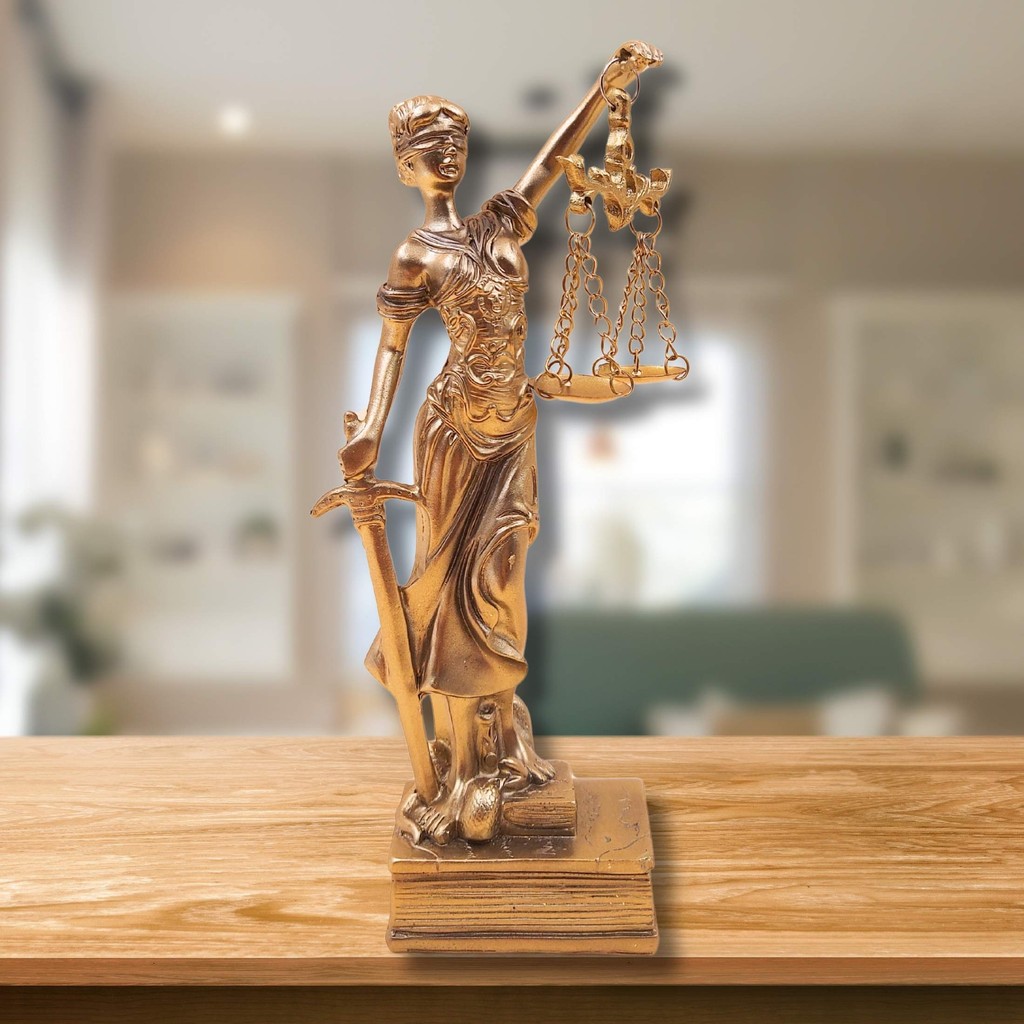 Estátua Dama Da Justiça Têmis Deusa 18cm Símbolo Do Direito