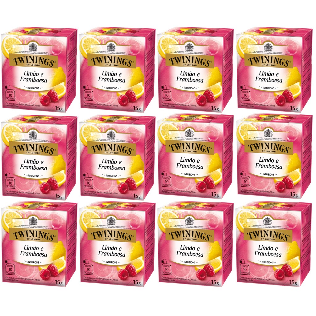 Chá Twinings Limão E Framboesa Kit 12 Caixas 10 Un 120 Sachês