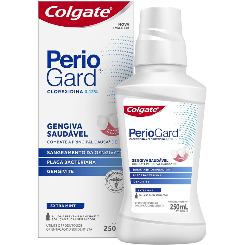 ENXAGUANTE ANTISSÉPTICO BUCAL COLGATE PERIOGARD  EXTRA MINT 250ML