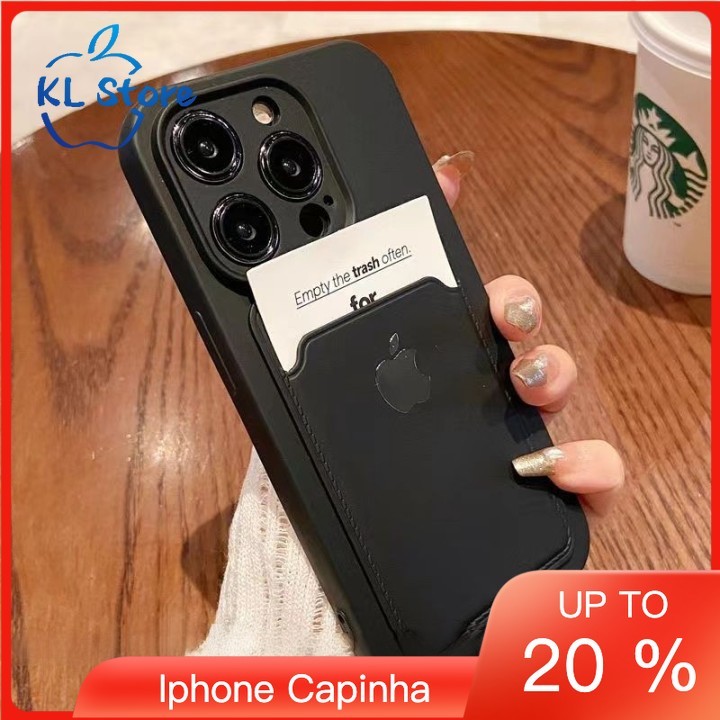 Kl Store celular Porta-cartões líquidos de Silicone capinha iphone 12 11 13 14 15 pro max Carteira à prova de choque