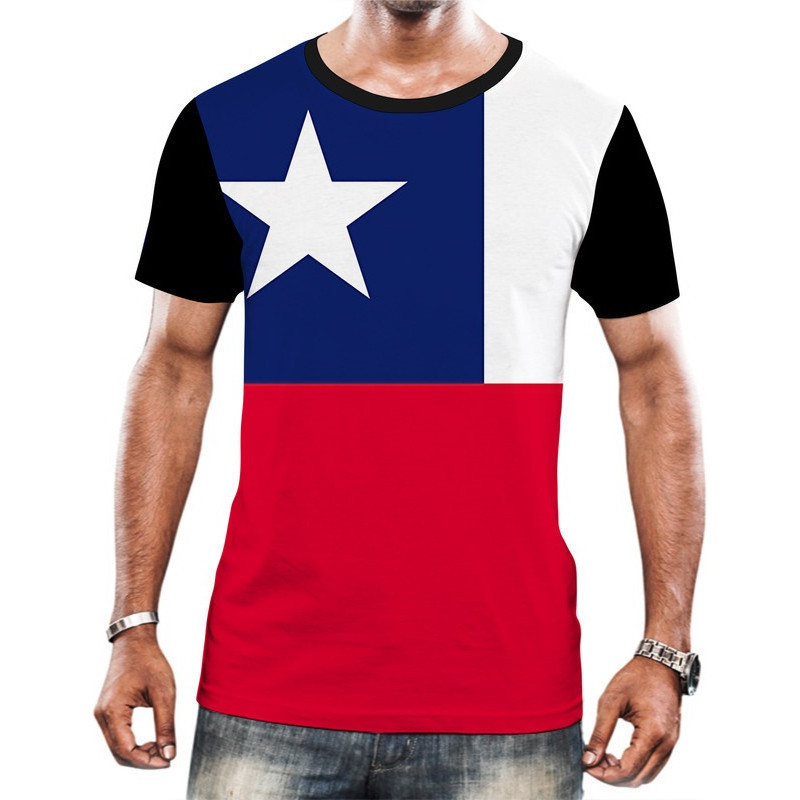 Camiseta Camisa Bandeira De Países Chile América Do Sul 2