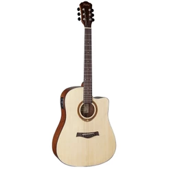 Violão Elétrico Hofma Hmf290 Com Afinador Aço Folk Satin Natural