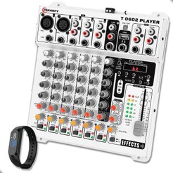 Mesa De Som Taramps T 0602 Player 6 Canais Bluetooth USB Echo FX Equalizador Mixer + Relógio