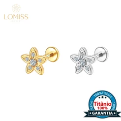Piercing Labret Helix Tragus Conch Titânio Flor Zircônia