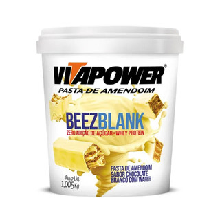 Pasta de Amendoim Vitapower Chocolate Branco Wafer 1005g ZERO Lactose BEEZ BLANK em Oferta na Shopee