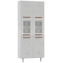 Paneleiro Duplo de Aço Telasul Mirage New Branco C/ Vidro