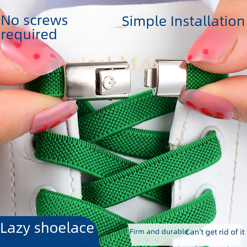 Cadarços preguiçosos pessoas interruptor livre fivela de fixação estilo masculino feminino gravata grátis elástica preto em Oferta na Shopee