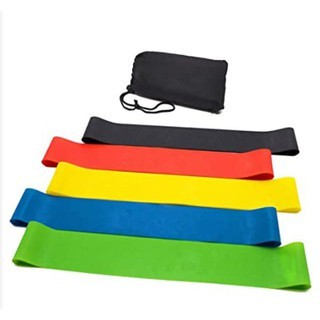 Kit 5 Faixas Elásticas Mini Band com 5 Níveis de Resistência