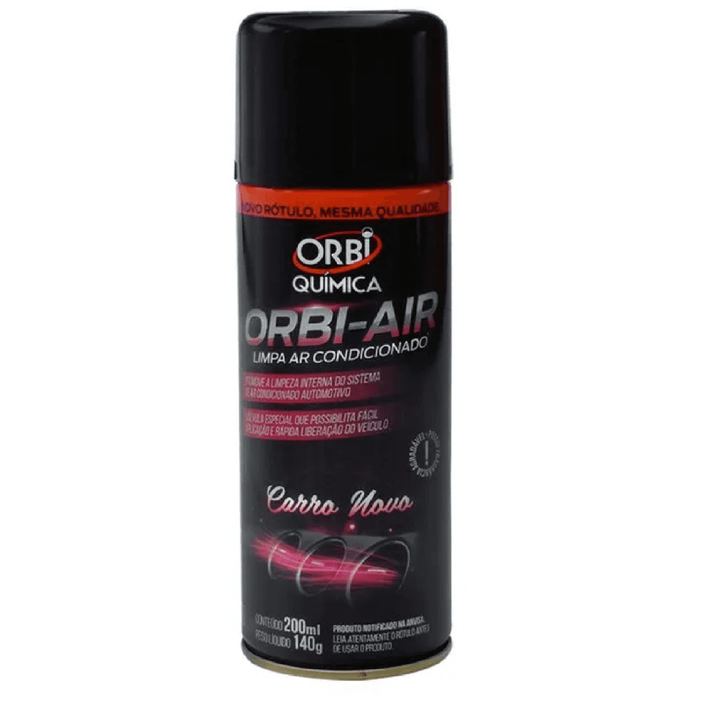 Higienizador Limpa Ar Condicionado Fragrancia Carro Novo Orbi Air Spray Higienizacao 200ml Orbi Quimica