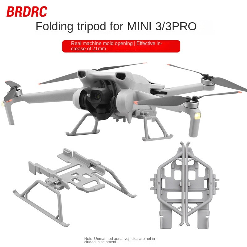 Brdrc adequado para DJI MINI 3 tripé de aumento suporte de pouso tripé dobrável acessórios de suporte de extensão de aum
