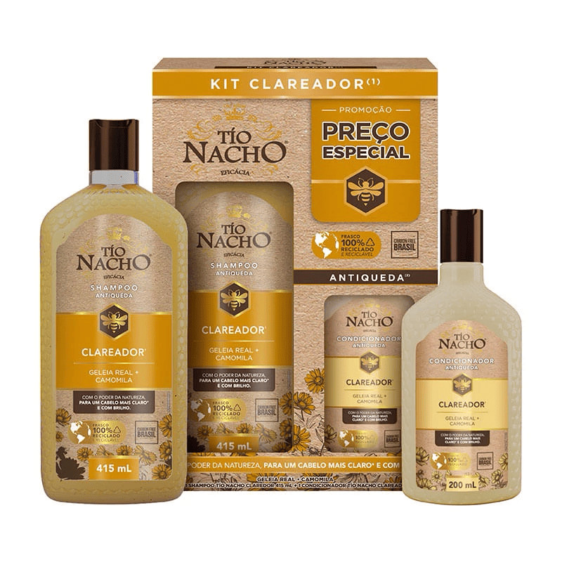 Kit Tio Nacho Shampoo 415ml + Condicionador Clareador 200ml