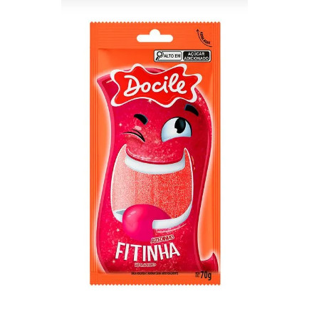 Bala Gelatina Fitinha Morango Citrico 70g Docile - Food & Beverages