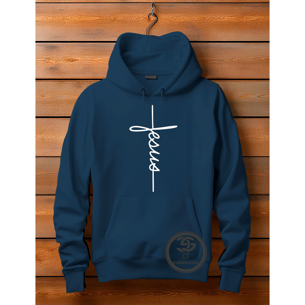 Blusa de Moletom Jesus Unissex Frio Fé Inverno Religioso Moda Cristã Gospel Estampado Linha Premium WallasShop2 — imagem 2 de 2