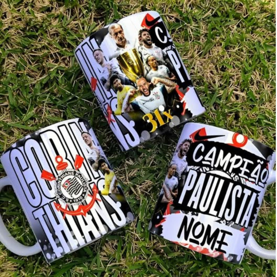 Caneca Xicara cerqmica Personalizada timão paulistão 2025 jogo futebol gavião Porcelana 325ml