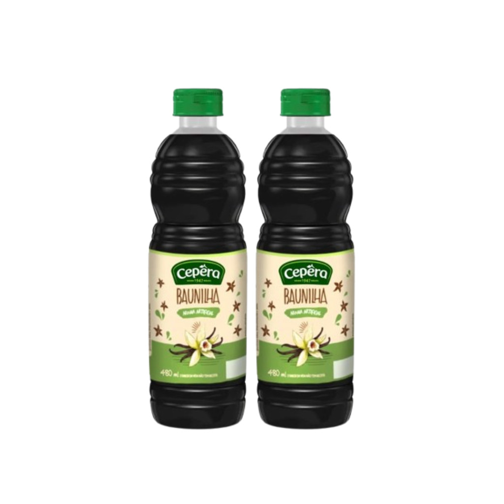 Kit Com 2 Un. Aroma Artificial Baunilha Cepêra Garrafa 480ml