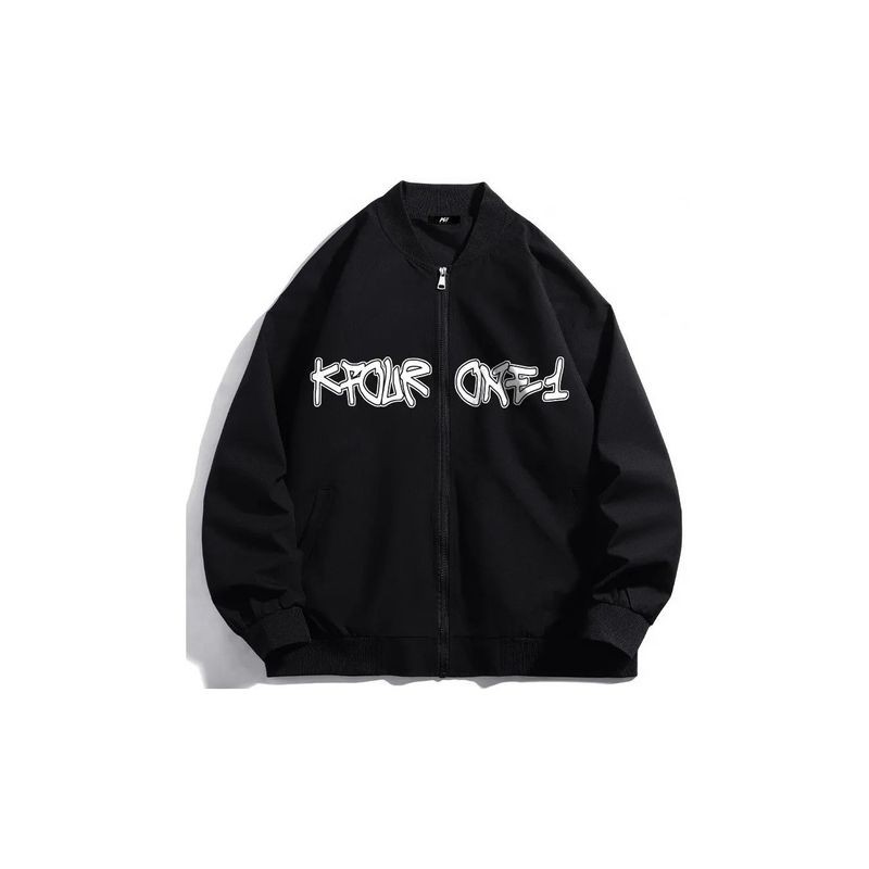 Jaqueta Bomber Baseball Collar Graffiti Impressão Masculina E Feminina Primavera