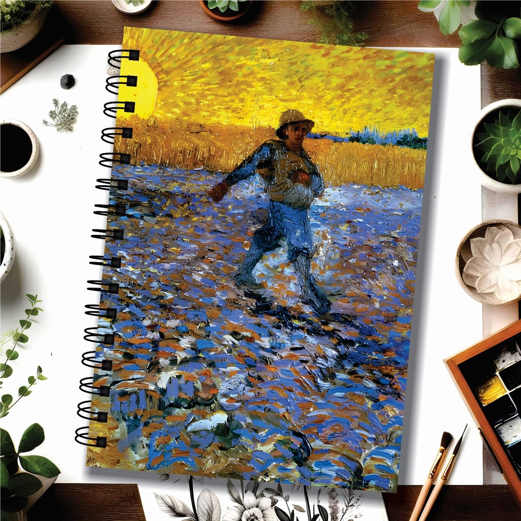 Sketchbook Caderno Desenho O Semeador Vincent Van Gogh 140 Págs 70 Folhas 180g ou 100 Págs 50 Folhas 240g