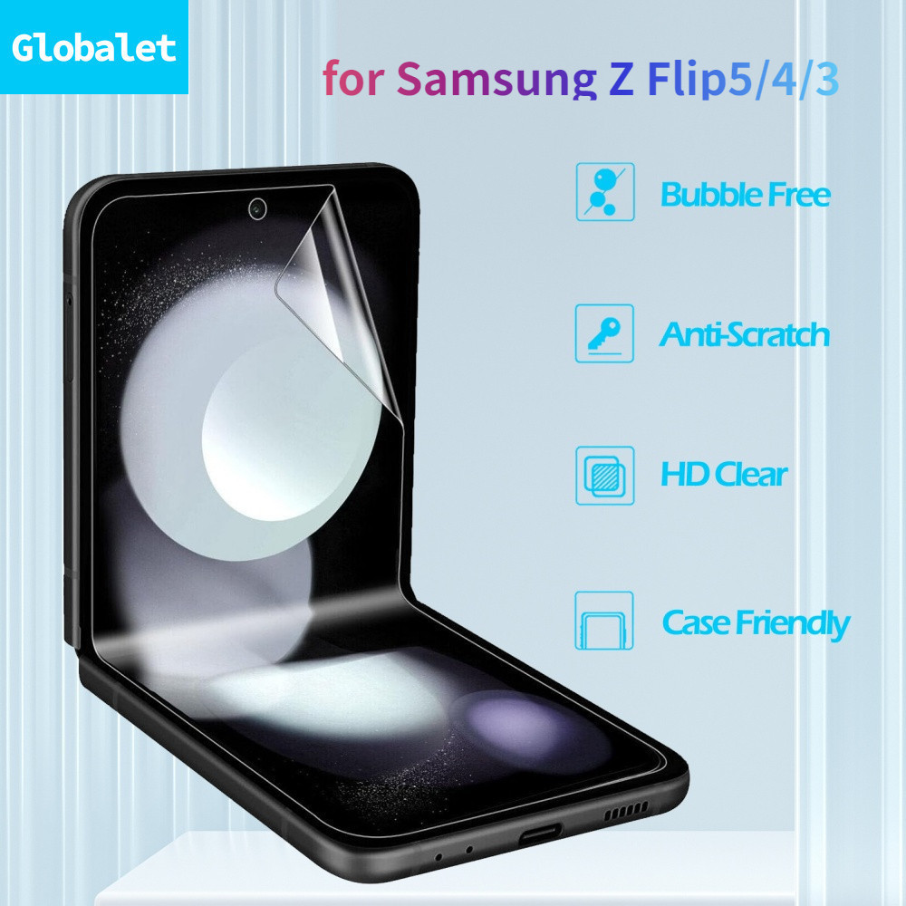 Globalet [60s SELF-HEALING] Filme Hidrogel Para Samsung Galaxy Z Flip5 Flip4 3 Protetor De Tela Transparente Flip3 Flip 5 4