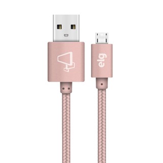 Cabo Micro USB, Sincronização e Recarga 12W 2.4A, Nylon Trançado, 1 metro, Rose Gold, M510BRG, ELG em Oferta na Shopee
