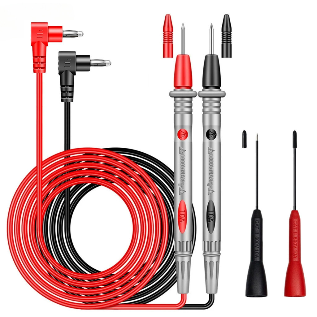 Kit Cabos de Teste Ponta Tradicional CATIII 1000V 10A+ Par de Ponta Agulha 1mm para Multimetro CATII 600V 10A em Oferta na Shopee
