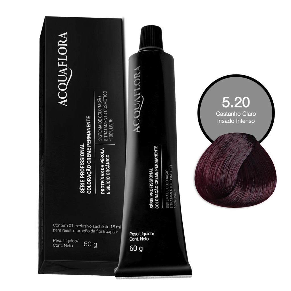 Coloração Acquaflora 5.1 60g + Água Oxigenada 20 Volumes 90ml